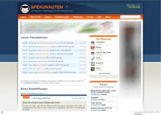 Spekunauten.de veröffentlicht als erste Börsen-Community Deutschlands die echten Trades ihrer Mitglieder Bild: Spekunauten.de veröffentlicht als erste Börsen-Community Deutschlands die echten Trades ihrer Mitglieder