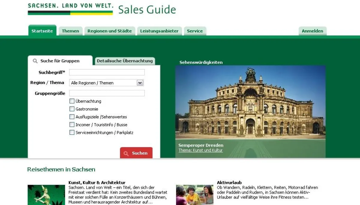 Startseite salesguide.sachsen-tourismus.de