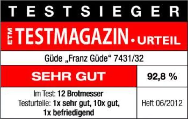 Bild: Test von 12 Brotmessern - Güde wird Testsieger