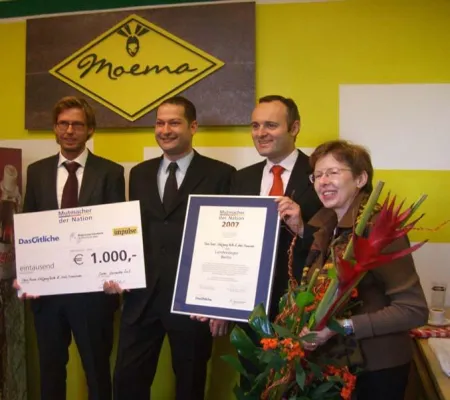 Moema gewinnt im Mittelstandswettbewerb „Mutmacher der Nation“ den Landessieg in Berlin Bild: Moema gewinnt im Mittelstandswettbewerb „Mutmacher der Nation“ den Landessieg in Berlin