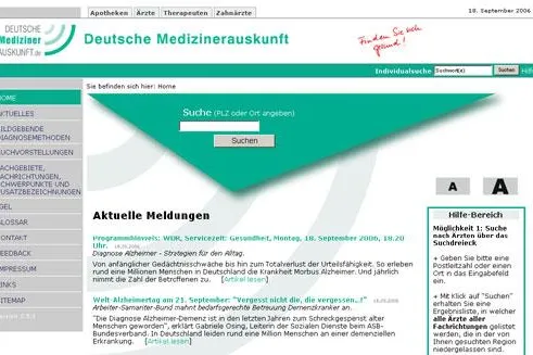 Bild: Wüssten Sie, wo Sie einen Arzt finden, der sich auf Chirotherapie spezialisiert hat?  -  Die Deutsche Medizinerauskunft ist online