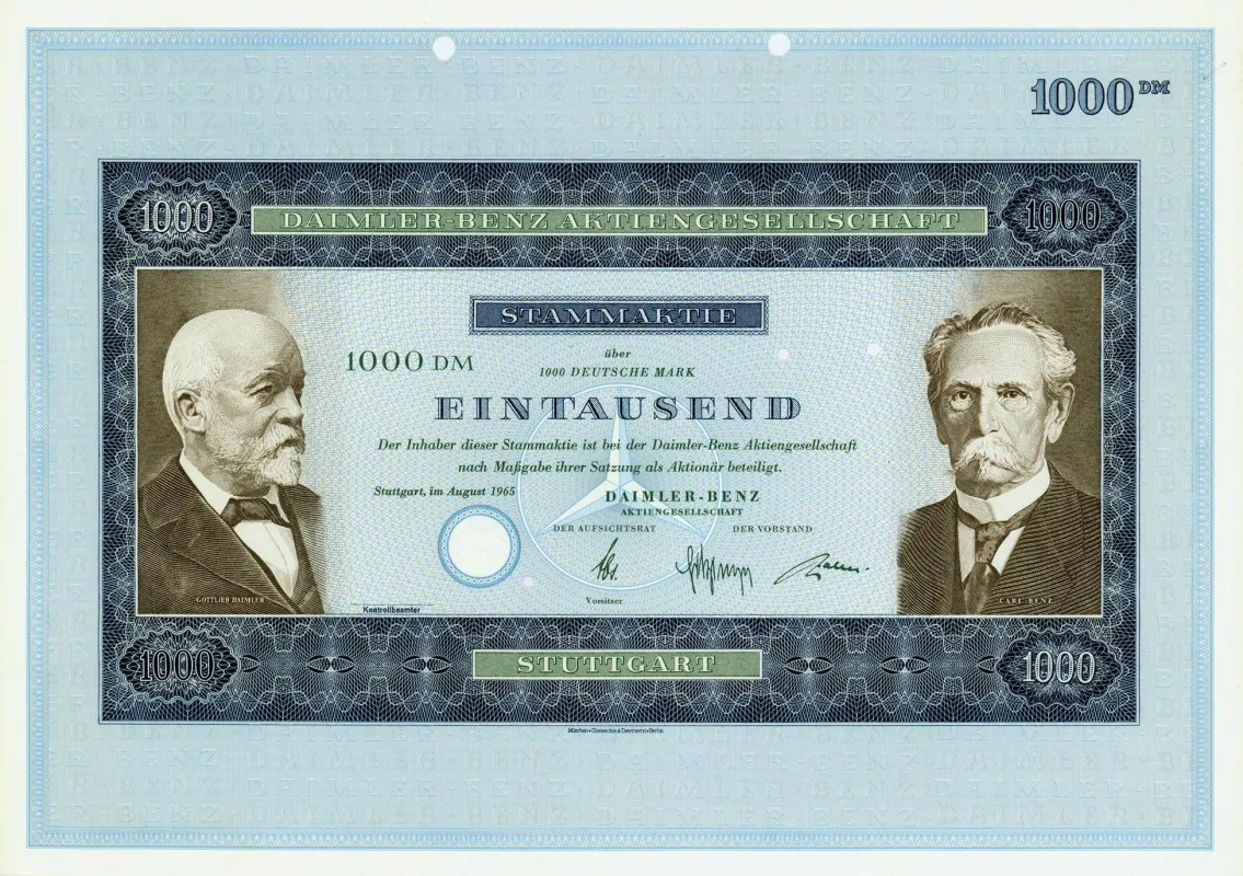 Aktie von Daimler-Benz über 1.000 DM