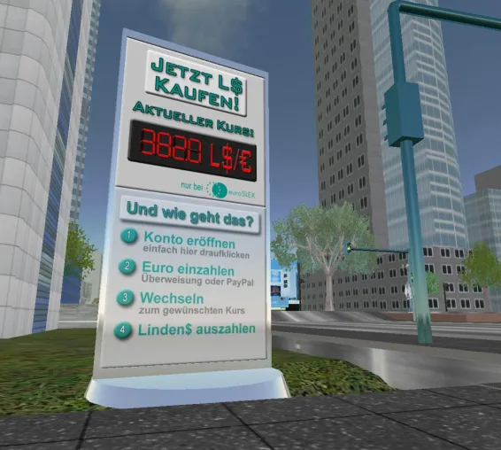euroSLEX bietet neue Einnahmequelle in Second Life Bild: euroSLEX bietet neue Einnahmequelle in Second Life