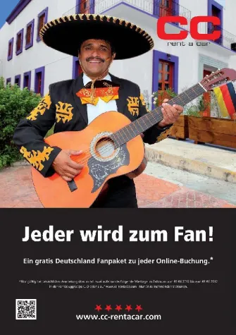 Bild: Feiernd ins Finale: CC Rent a car verschenkt zur Fußball-EM 2012 gratis Fan-Pakete mit jeder Online-Buchung