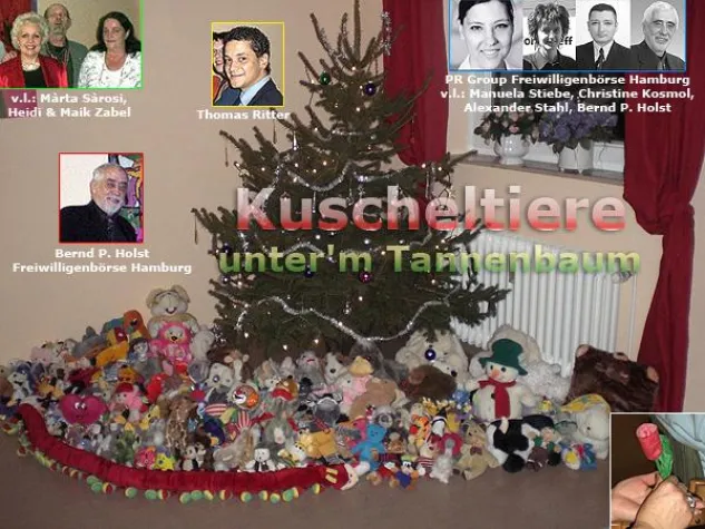 Weihnachten mit Kuscheltieren Bild: Weihnachten mit Kuscheltieren
