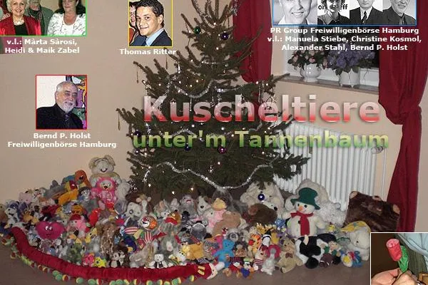 Bild: Weihnachten mit Kuscheltieren
