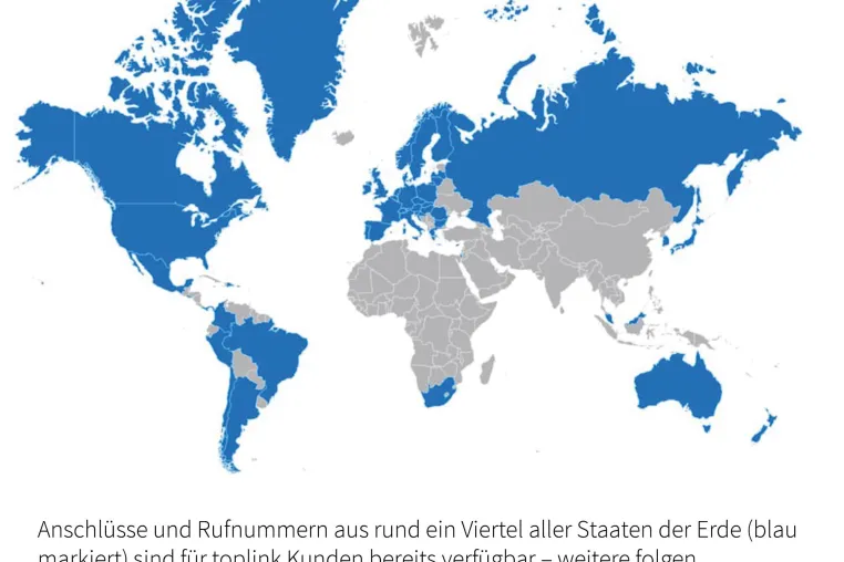 Bild: toplink stellt Rufnummern aus 250 Ortsnetzen in Italien und der Schweiz bereit