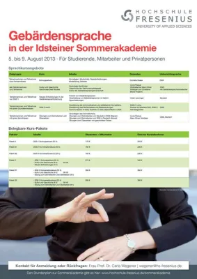 Bild: Vierte Sommerakademie der Hochschule Fresenius - Vielseitiges Programm rund um die Deutsche Gebärdensprache