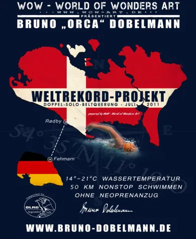 Weltrekord Projekt Doppel-Solo-Beltquerung Bild: Weltrekord Projekt Doppel-Solo-Beltquerung