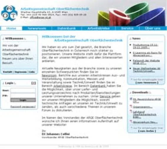 Bild: Neue Website für die Arbeitsgemeinschaft Oberflächentechnik