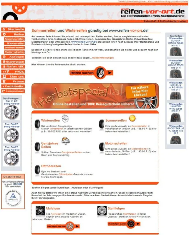 die Reifenhändler-Preis-Suchmaschine www.reifen-vor-ort.de