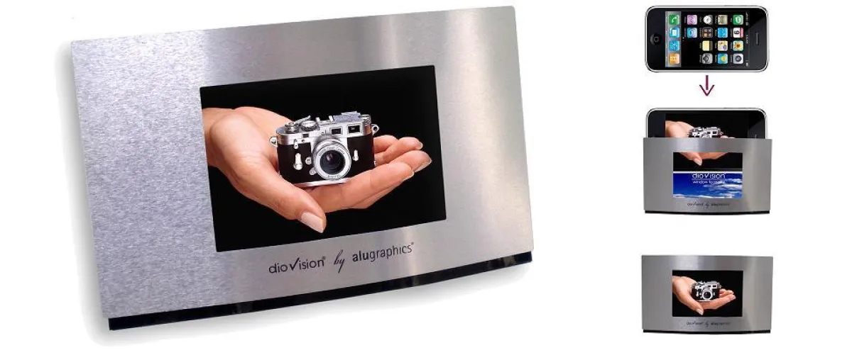 iPhone mit dioVision® top Material: Aluminium bedruckt durch alugraphics®