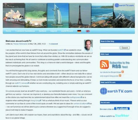 Bild: Blog around the World LIVE earthTV launcht Blog für CEO, Mitarbeiter und Nutzer