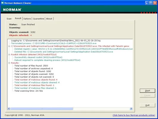 Bild: Norman Malware Cleaner mit Quarantäne-Funktion