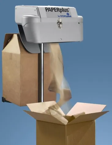 Bild: Paperplus Shooter von Storopack - Papierpolster in Hochgeschwindigkeit