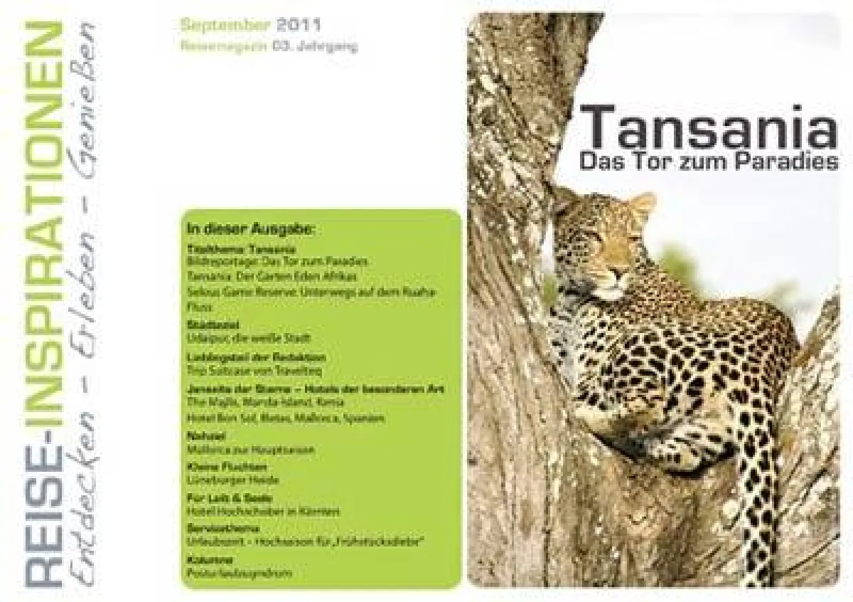 Titelthema Reise-Inspirationen September 2011: Tansania