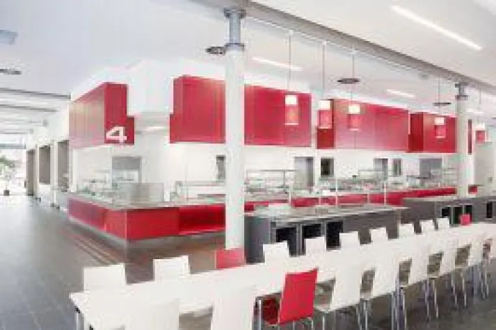 Bild: Wabenmaterial in Mensa als farblicher Kontrast