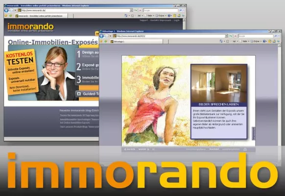 Bild: Immobilien online präsentieren - Mit immorando, dem Online-Tool zur Erstellung individueller Exposés