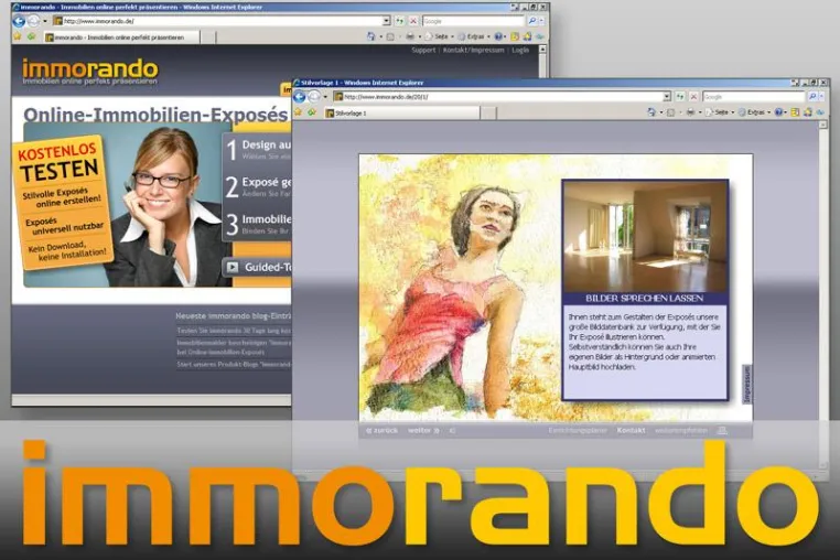 Bild: Immobilien online präsentieren - Mit immorando, dem Online-Tool zur Erstellung individueller Exposés
