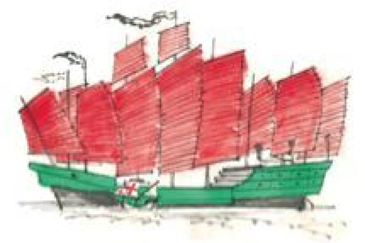 Schatzschiff des Admirals Zheng He im Größenvergleich zur Santa Maria des Christoph Columbus