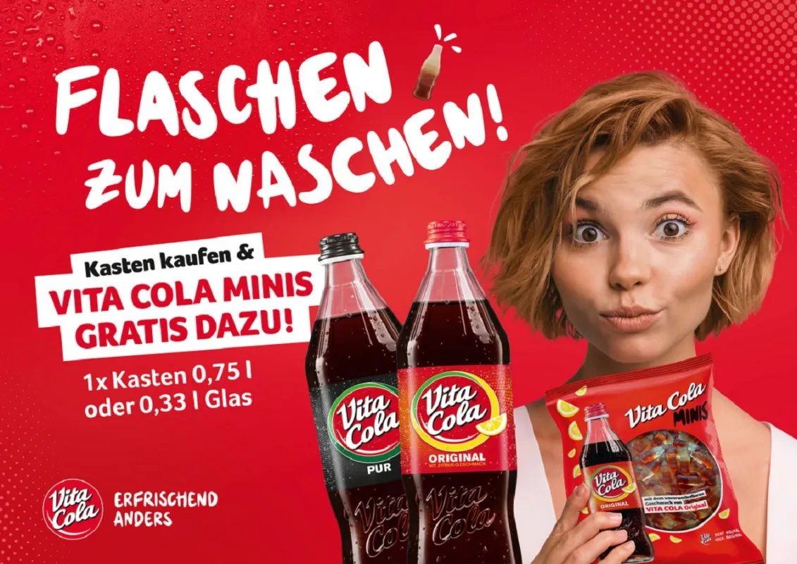 Vita Cola belohnt den Kauf von Glasflaschen (© Vita Cola)