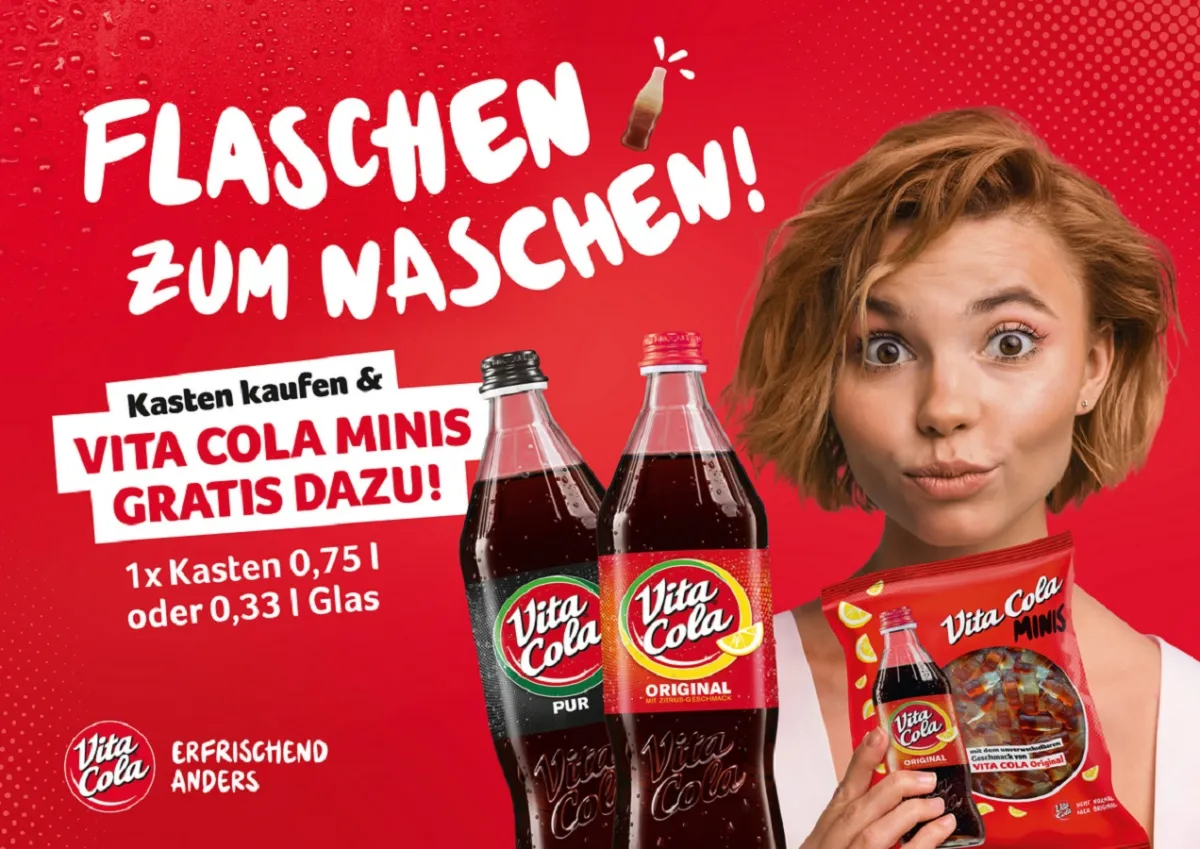 Vita Cola belohnt den Kauf von Glasflaschen (© Vita Cola)