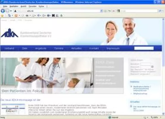 Bild: Relaunch Verbandsportal Bundesverband Deutscher Krankenhausapotheker (ADKA) mit neuem Webdesign / SOLVA CMS