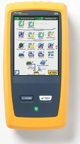 Bild: Allmos Electronic präsentiert den OneTouchTM AT Networks Assistent von Fluke Networks