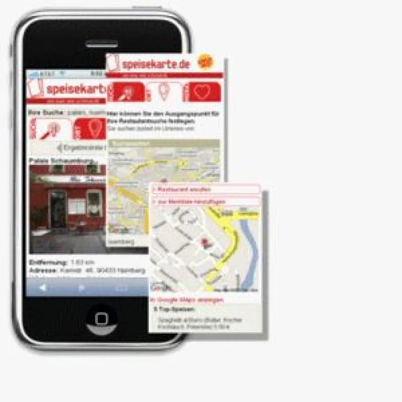 Anzeige- und benutzerfreundlich: Die mobile Website mobil.speisekarte.de.