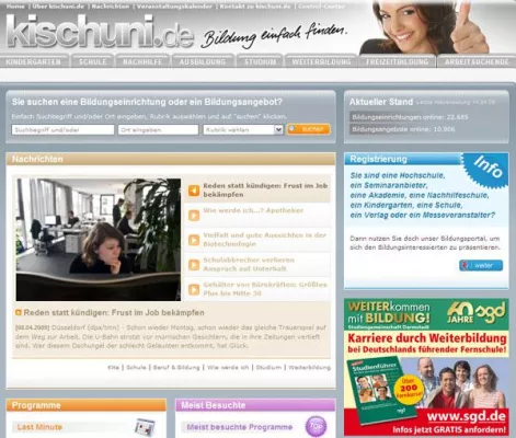 Bild: kischuni.de - das bundesweite Online-Bildungsportal verzeichnet einen stetigen Weiterbildungstrend im Netz