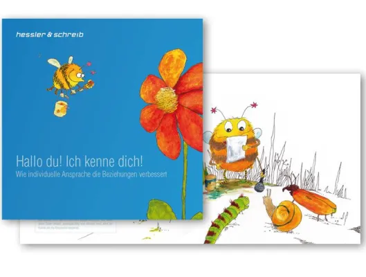 Bild: Neues Werbemittel von Hessler & Schreib und kleiner Krebs Verlag: Ein Büchlein zum Thema Personalisierung