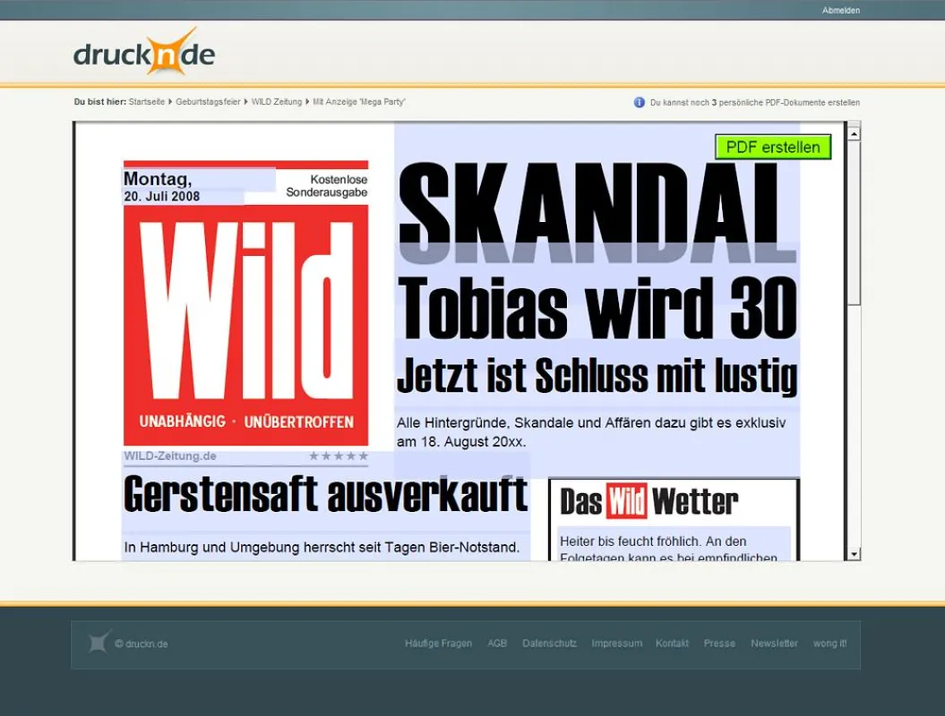 Screenshot VorlagenCender