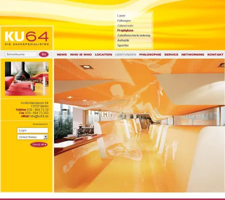 Bild: Berliner Zahnarztpraxis KU64 gewinnt mit Bestnoten für Homepagedesign