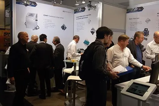 Bild: Mehr Anfragen als erwartet: Markierungssystem-Spezialist Wiedenbach (Domino Industrial) auf productronica 2015