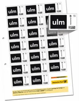Bild: 20 000 Mal die Briefmarke "ulm" für die Stadtmarke Ulm