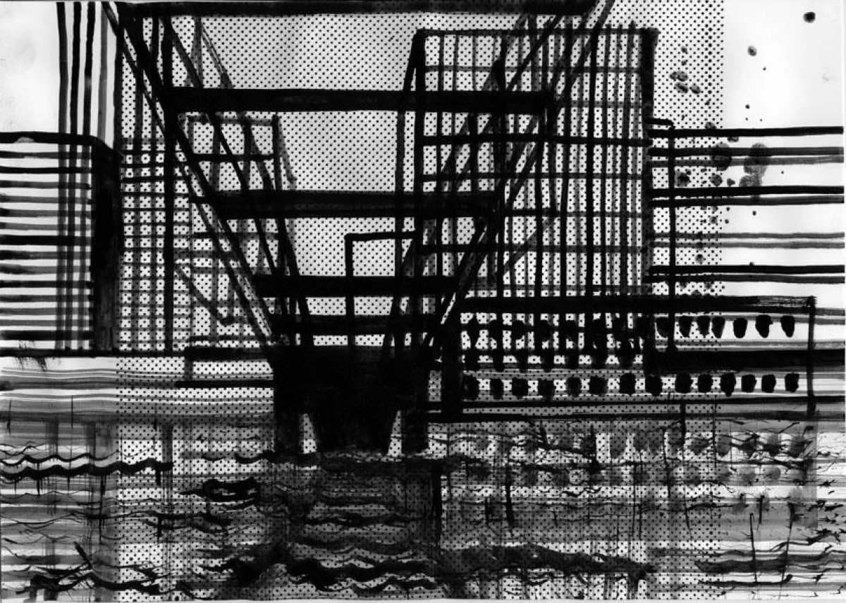 Anna B. Wiesendanger, Brücke 22_12, 2012, Gouache auf Papier. Courtesy Galerie Gilla Lörcher