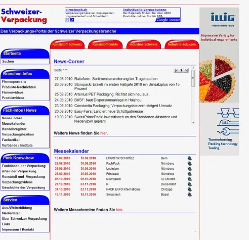 Bild: Schweizer-Verpackung – das neue Internet-Portal für die Schweizer Verpackungsbranche