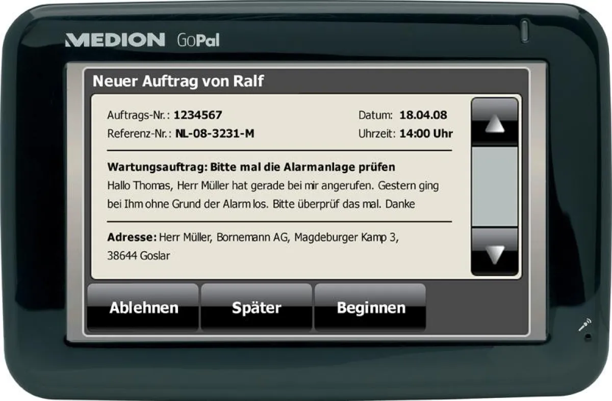 Das sprachaktivierte InFLEET for MEDION folgt Befehlen wie 