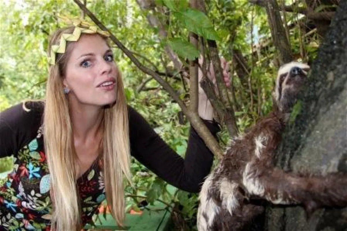 Am Ufer des Rio Negro entdeckt Martina Hirschmeier ein nasses Faultier.