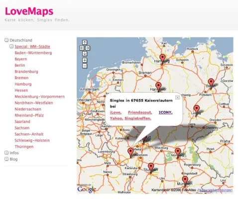 Die LoveMaps zeigen den Weg zum Liebesglück Bild: Die LoveMaps zeigen den Weg zum Liebesglück
