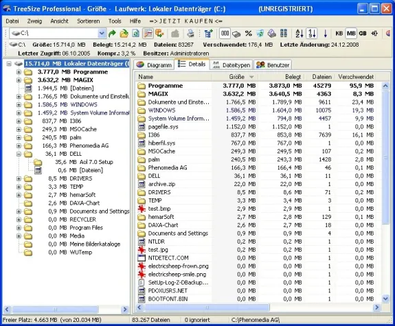 Bild: TreeSize Personal 3.32: Alle Platzverschwender aufspüren