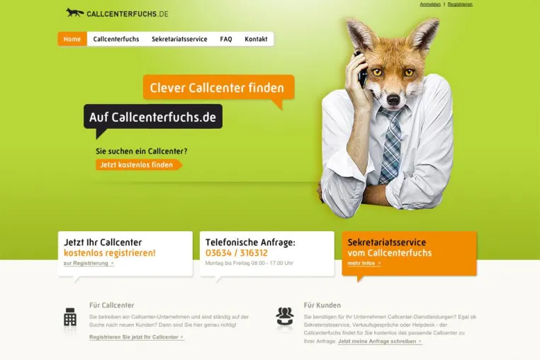 Bild: Callcenterfuchs.de geht ans Netz