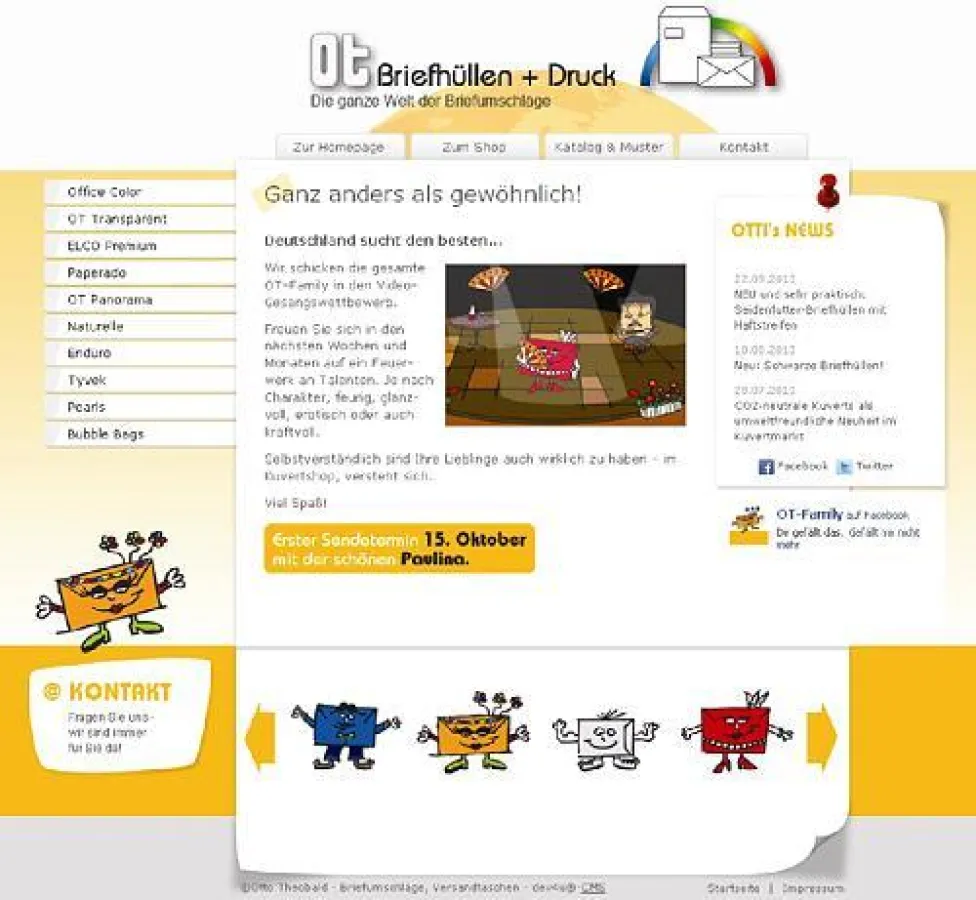 Die Fun-Page OT-Family.de präsentiert Spezial-Briefumschläge und Kuverts