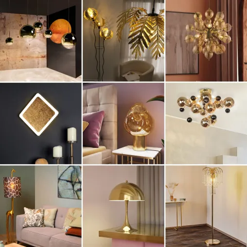 Bild: Lichtideen zum goldenen Herbst - Lampenwelt.de stellt Leuchten in Gold- und Messingtönen vor