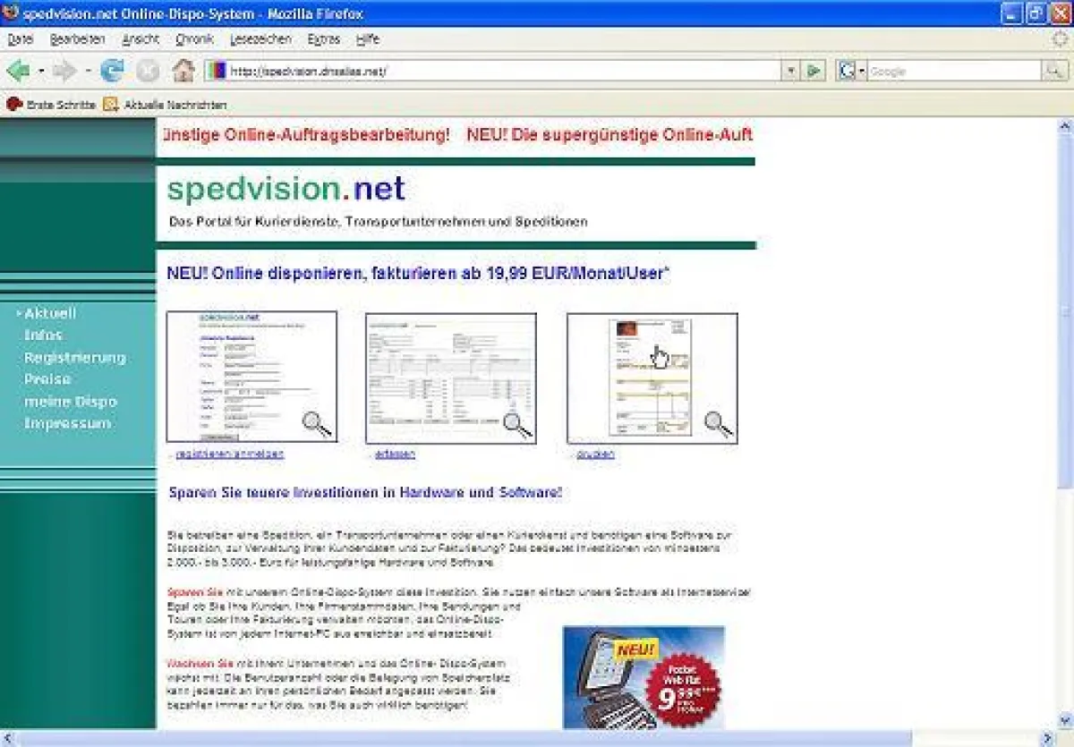 spedvision.net - Das Portal für Speditionen, Transportunternehmen und Kurierdienste