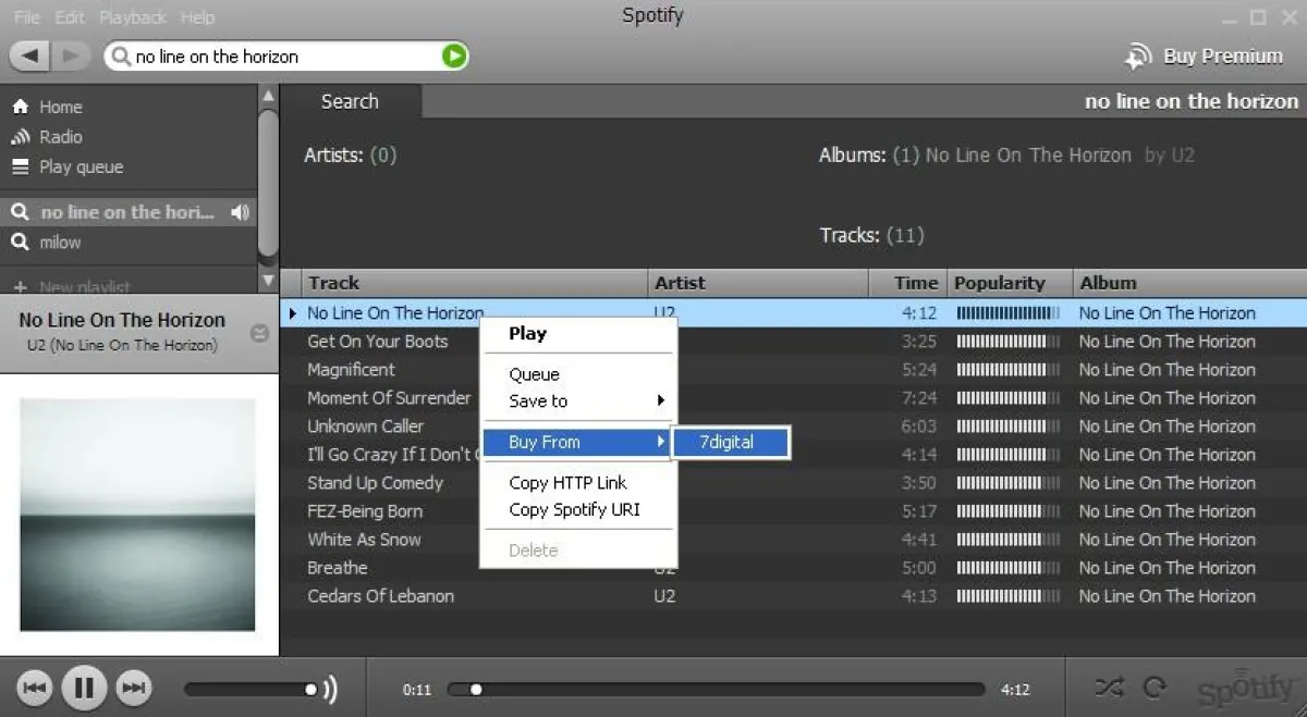 Ganz einfach: bei Spotify gehörten Song, der einem gefällt, bei 7digital kaufen