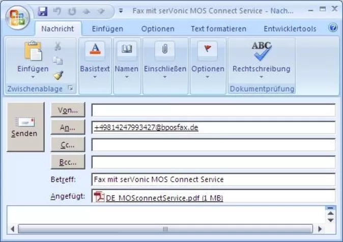 Bild: Fax-Integration in Microsoft Office 365 - serVonic bietet Fax für Microsoft Online Services