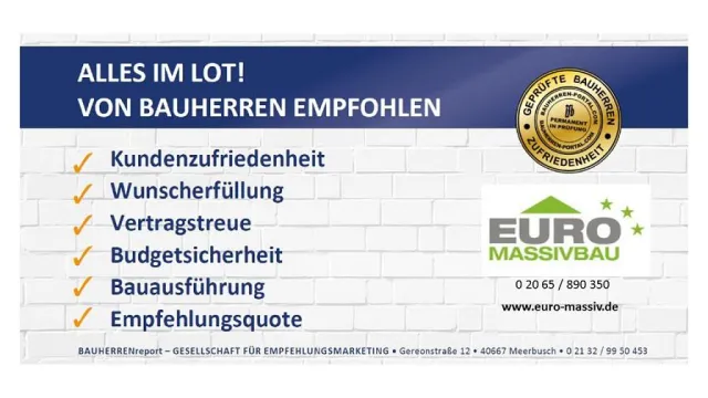 Bild: Euro Massiv Bau GmbH: Hohe Zufriedenheit und empfehlungsbereite Bauherren