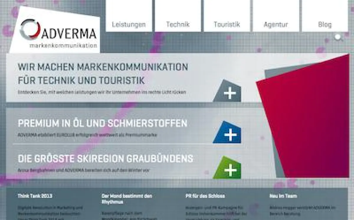Im neuen Design: Die Website von ADVERMA Markenkommunikation