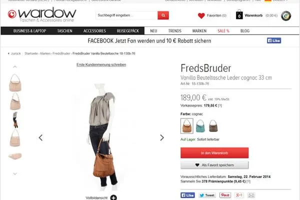 Bild: Das Model bei wardow.com